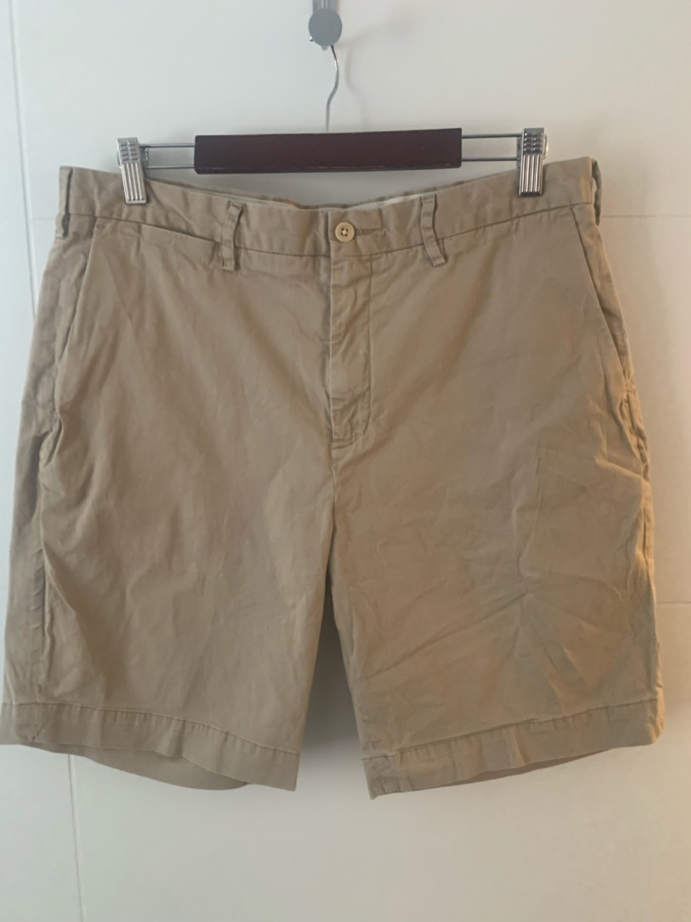 Polo by Ralph Lauren Tan Flat-Front Cotton Shorts A13 vintage